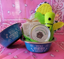 Load image into Gallery viewer, Man's Best Friend Gift Bowl, Delux. You Had Me At Woof! - Sisters Soap Kitchen