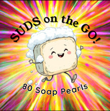 Load image into Gallery viewer, SALE!! SOAP on the GO! 80 One-time SOAP pearls. Set of 2 tins $12.00! - Sisters Soap Kitchen
