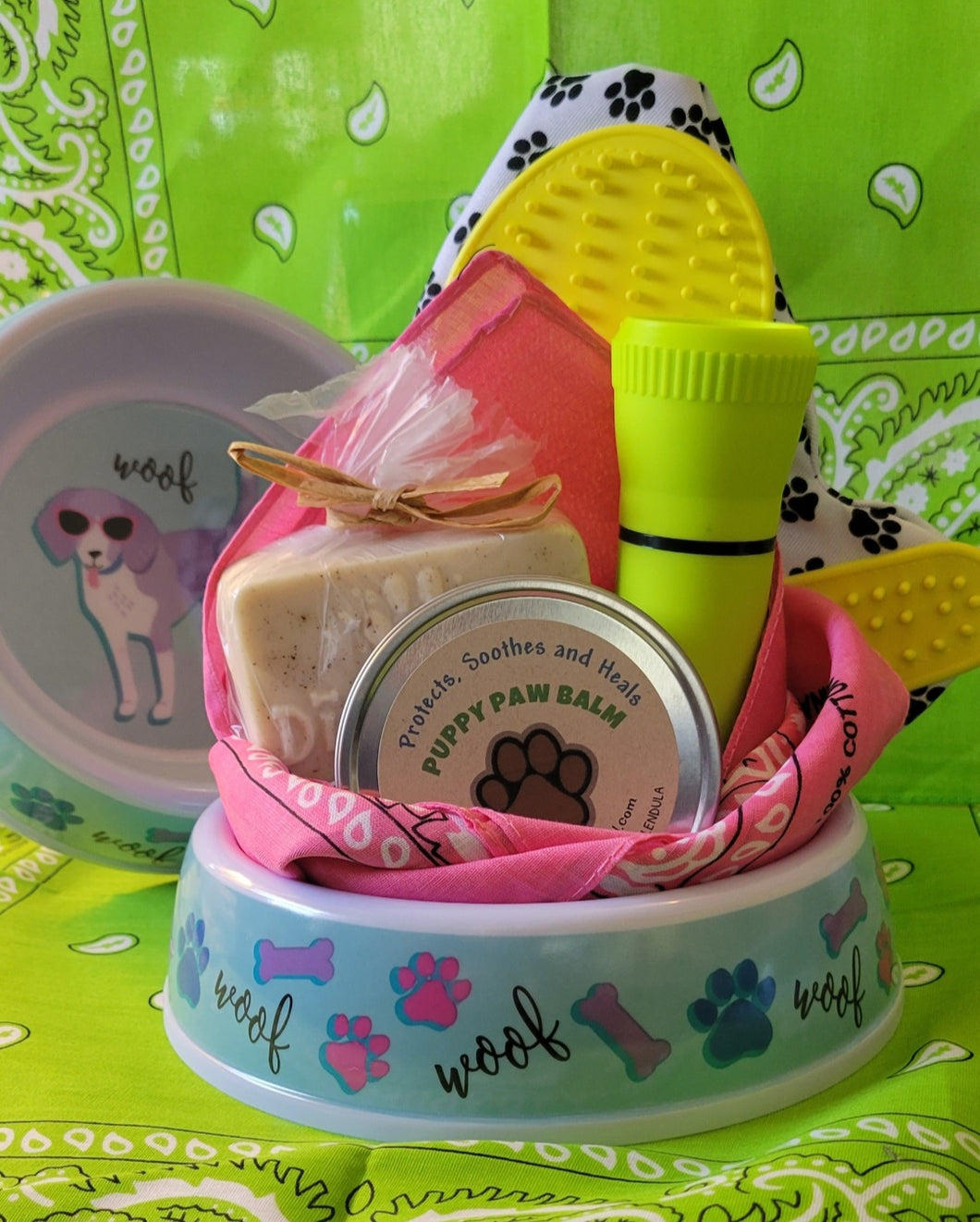 Man's Best Friend Gift Bowl! Oh Those Snazy Sunglasses, Woof! Deluxe. - Sisters Soap Kitchen
